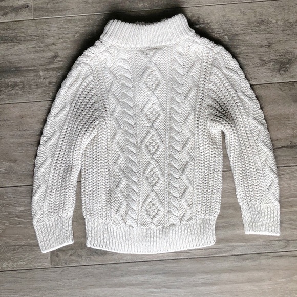 Gap- 2T Boys Cable Knit Sweater w/ Sherpa Collar - Picture 5 of 5